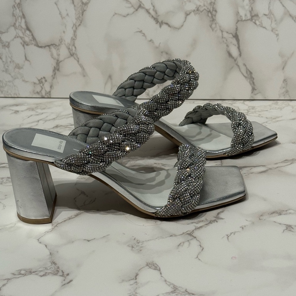 Dolce Vita Silver Braided Women's Heels